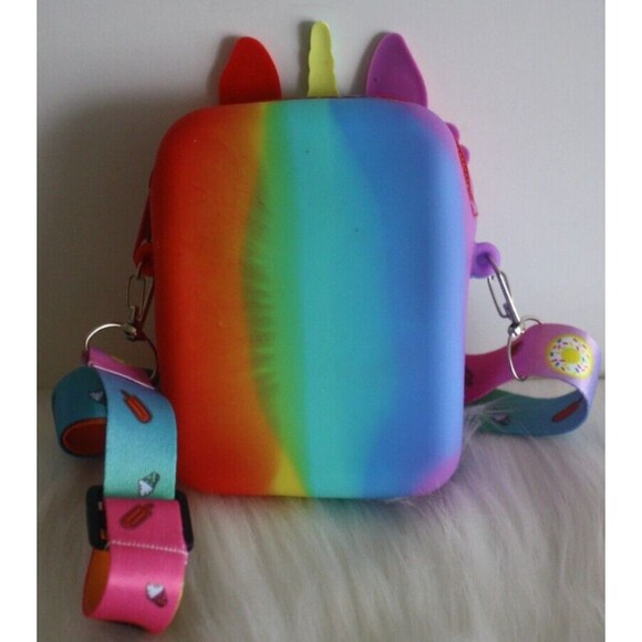 Big Pop Unicorn Purse Small Bag Push Bubble Fidget Toy Gift Kids Rainbow New - Picture 4 of 6